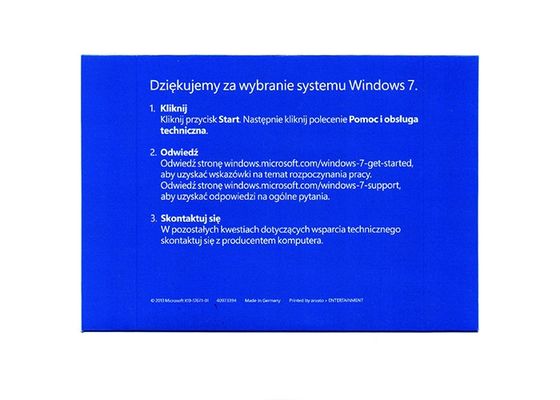 Chiny Pełna wersja Windows 7 Pro Pack FQC-08293 Język polski w 100% oryginalny dostawca
