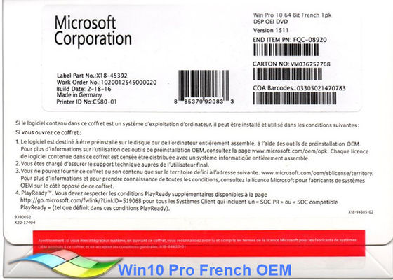 Chiny 100% Oryginalny Windows 10 Pro OEM Naklejka 64Bit Commericial OEM dostawca