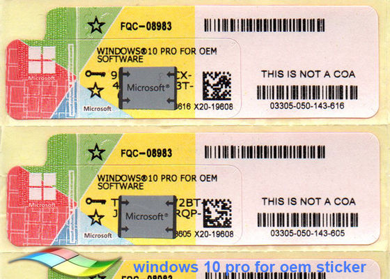 Chiny 100% Oryginalny Windows 10 Pro COA Sticker Online Aktywuj FQC-08983 dostawca