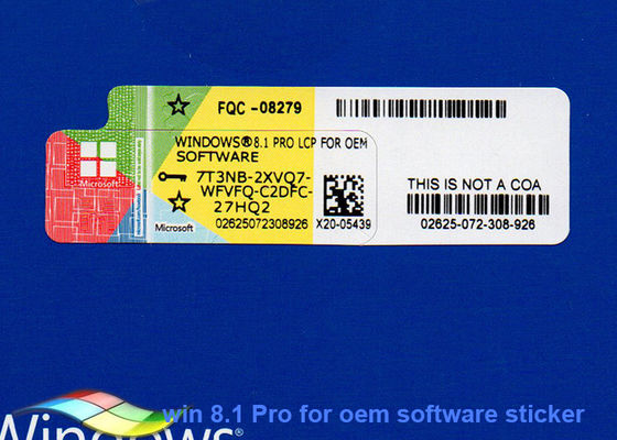 Chiny Microsoft Windows 8.1 Pełna wersja FQC-08279, Naklejka Windowsa Coa dostawca