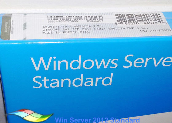 Chiny Pełna wersja systemu Windows Server 2012 FPP Standard Możliwość dostosowywania FQC 64bit Systems DVD dostawca