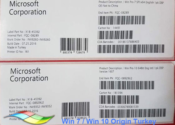 Chiny Laptop Oryginalny Windows 7 64 Bitowy klucz produktu / Windows 7 Oem Dvd dostawca
