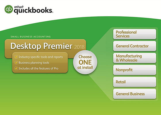 Chiny Oryginalne oprogramowanie QuickBooks Desktop Premier 2018 z roczną subskrypcją Small Business Edition dla małych firm dostawca