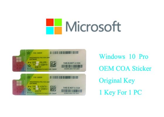 Chiny Microsoft Windows 10 oryginalny klucz produktu 100% Oryginalny online Aktywuj wielojęzyczną naklejkę licencyjną Windows 10 Pro dostawca