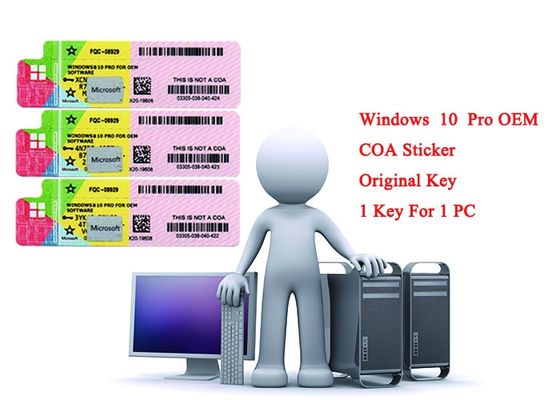 Chiny 32-bitowe systemy 64-bitowe Windows 10 Pro Naklejka COA 100% Oryginalny klucz firmy Microsoft dostawca