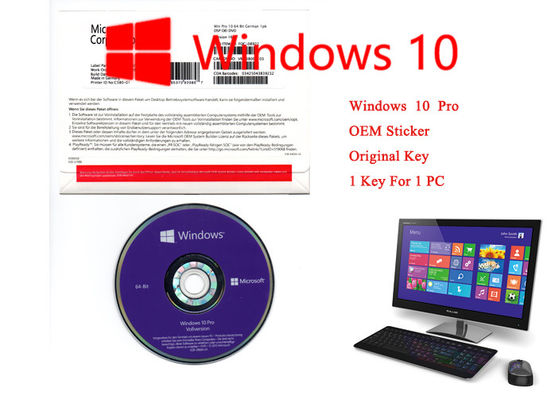 Chiny OEM niemiecki Windows 10 Pro 64bit DVD Software Pro 100% Aktywacja online dostawca