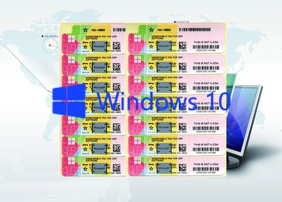 Chiny Microsoft Win 10 Pro Kod klucza produktu Windows 10 Naklejka na klucz produktu na całym świecie dostawca