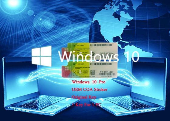 Chiny Opcjonalna wersja Windows 10 Pro Naklejka COA X20 Klucz produktu 64Bit Genuine Systems dostawca