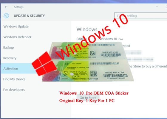 Chiny Certyfikat CE Naklejka licencyjna COA / klucz produktu Windows 10 Professional dostawca